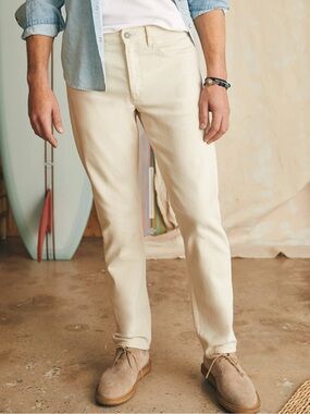 Faherty Slim Straight Denim in Stone Men’s Size 30x32